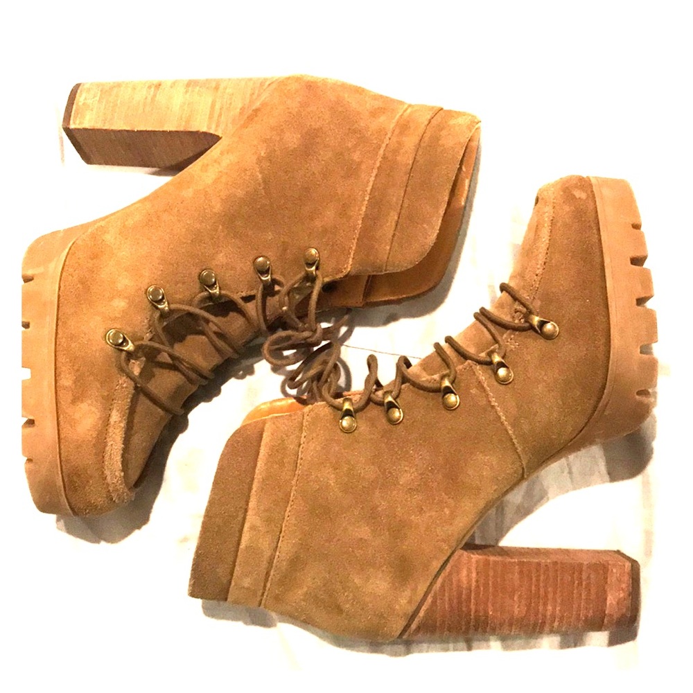 Suede Lace Up Ankle Boots
